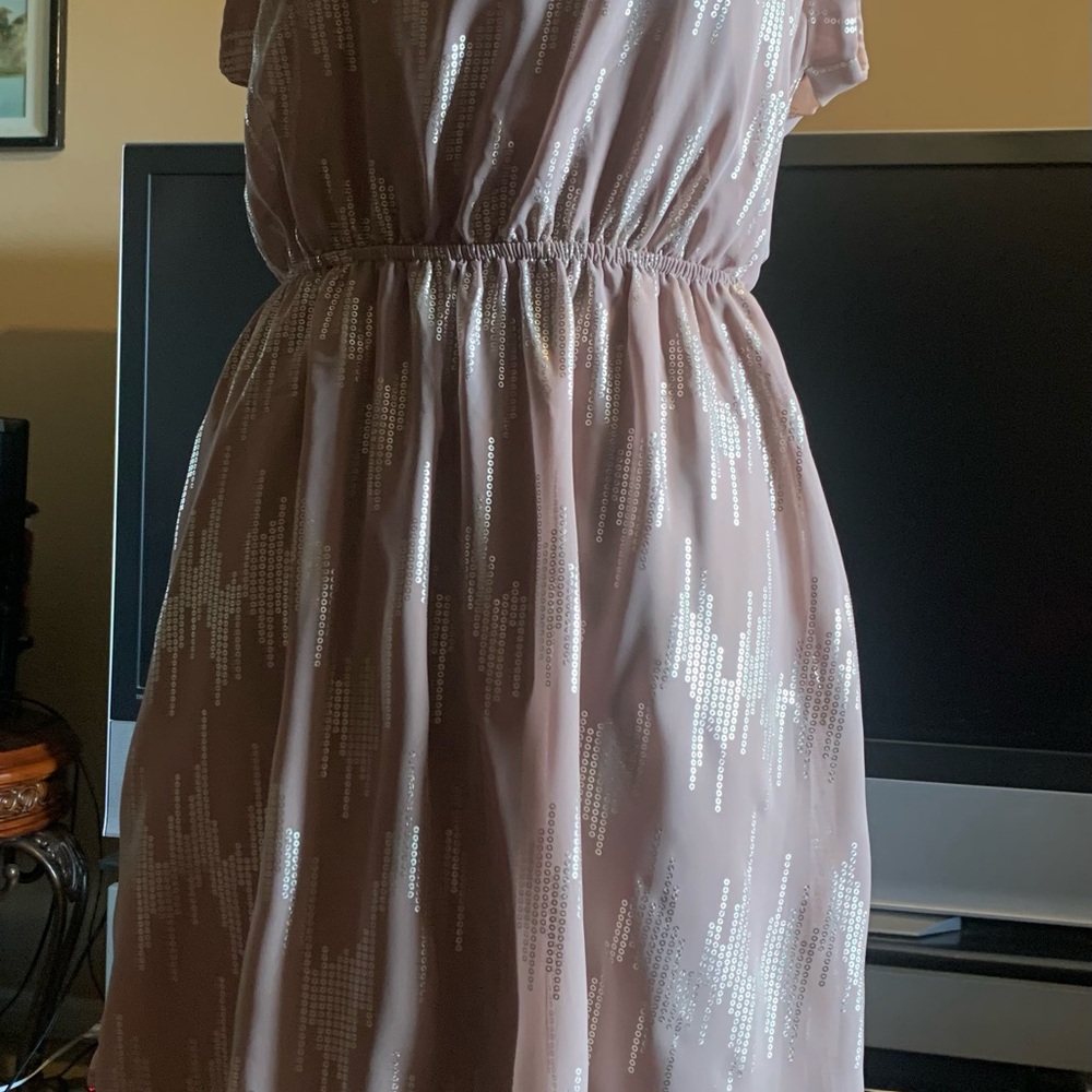 Elegant Mauve Dress with Silver Accents